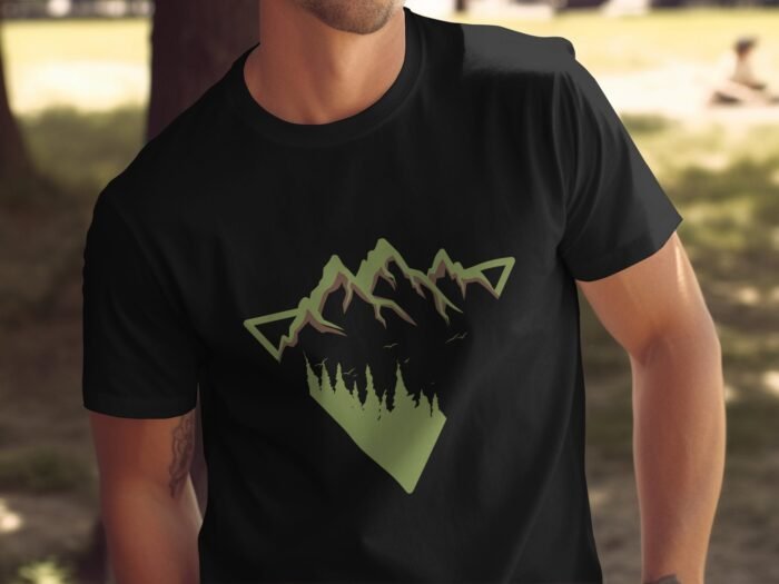 Evergreen Peaks  T shirt (Black) - Image 2