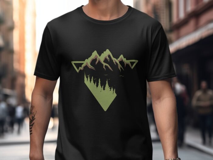 Evergreen Peaks  T shirt (Black) - Image 4