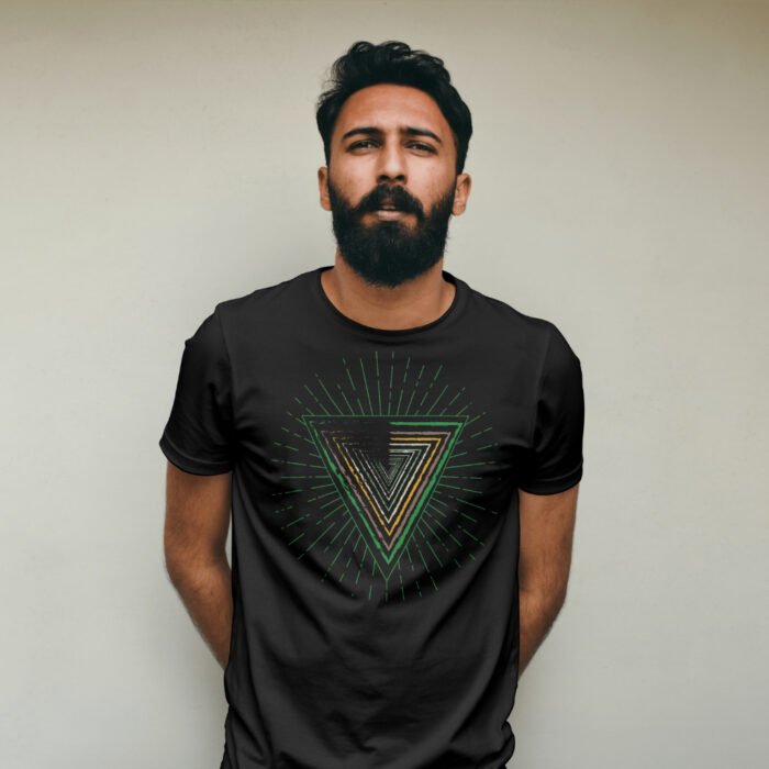Radiant Geometry" T-Shirt (Black) - Image 3