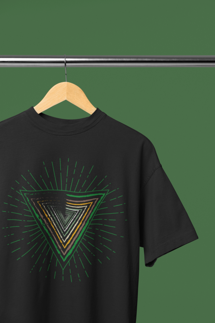 Radiant Geometry" T-Shirt (Black) - Image 2
