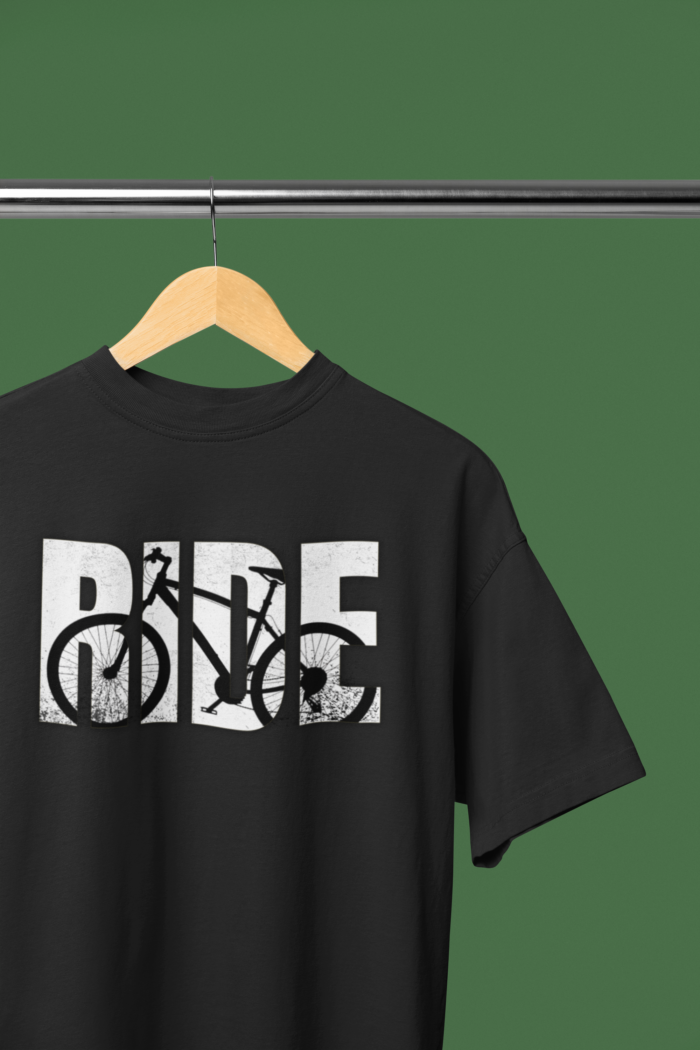 Adventure Ride: Bold Bicycle T-Shirt (Black) - Image 2